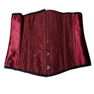 💜 Red Sparkle Underbust Corset and Thong Set